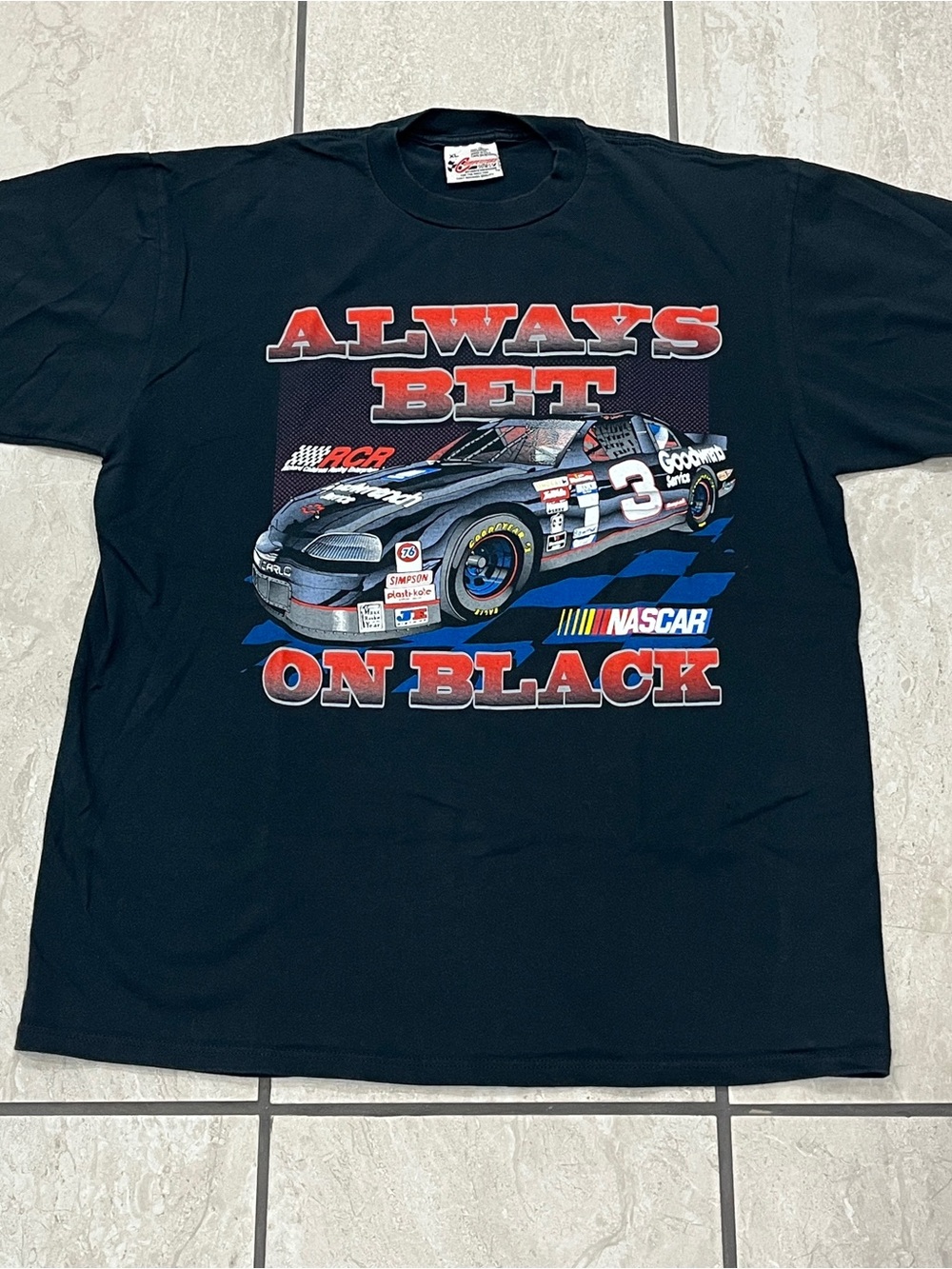 Vintage Dale Earnhardt Shirt AOP Bet On Black Made USA Sz XL Black RCR Chase